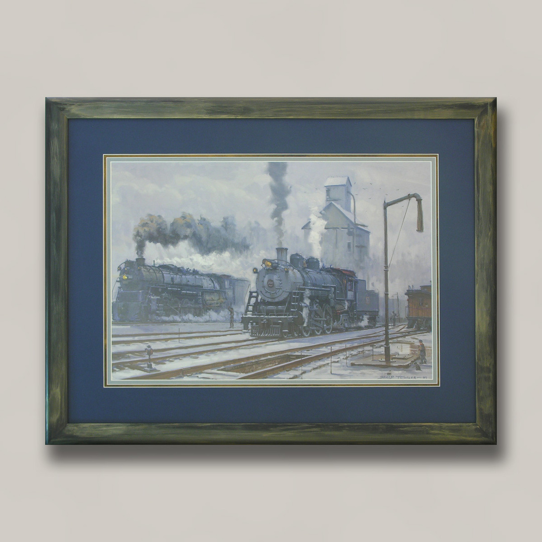 FramingNook's tweet image. Putting REAL custom in custom framing. Hand finished frame was made by Brian for this Age of Steam classic print. On display and for sale!  #CustomFraming #CustomFrames #RedDeer
