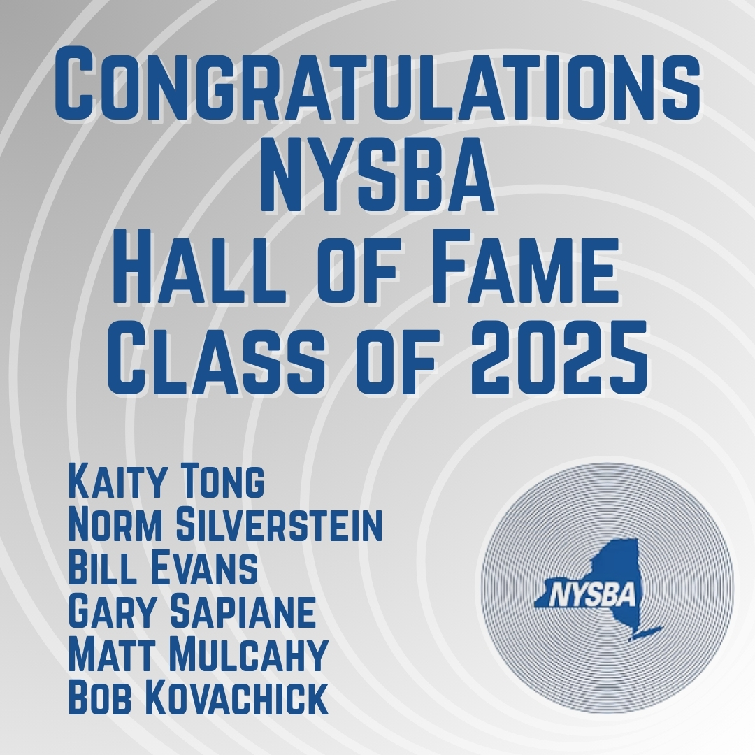 Congratulations to the #NYSBAHallOfFame Class of 2025! We celebrate the incredible achievements of these New York legends: Kaity Tong, Norm Silverstein, Bill Evans, Gary Sapiane, Matt Mulcahy, and Bob Kovachick. Your dedication and contributions to the industry inspire us all!