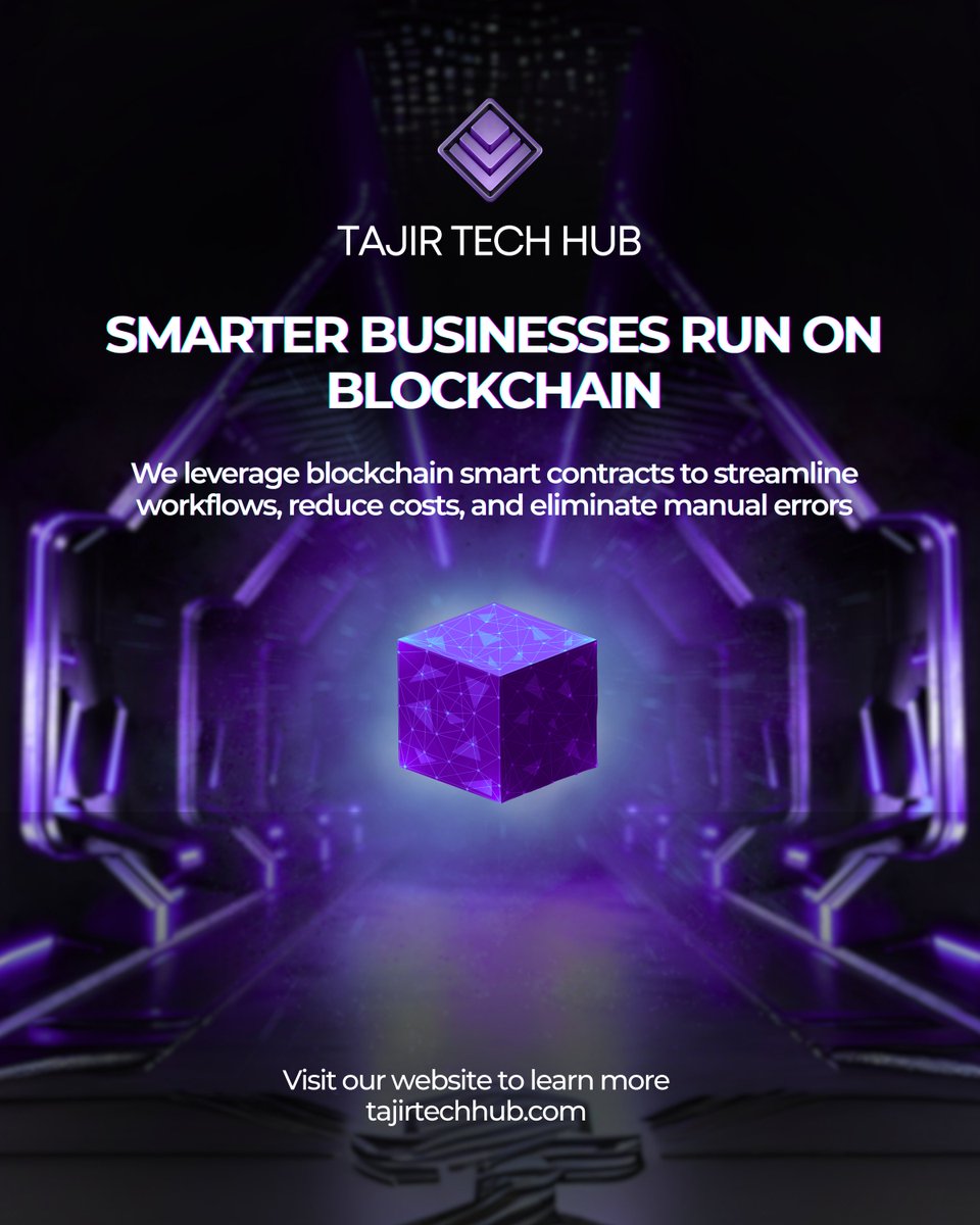 TajirTechHub's tweet image. ⚡ Efficiency is everything. With blockchain smart contracts, businesses reduce costs, speed up processes, and eliminate errors. 

Start today at tajirtechhub.com

#SmartContracts #Web3Efficiency #BlockchainBusiness #TajirTechHub