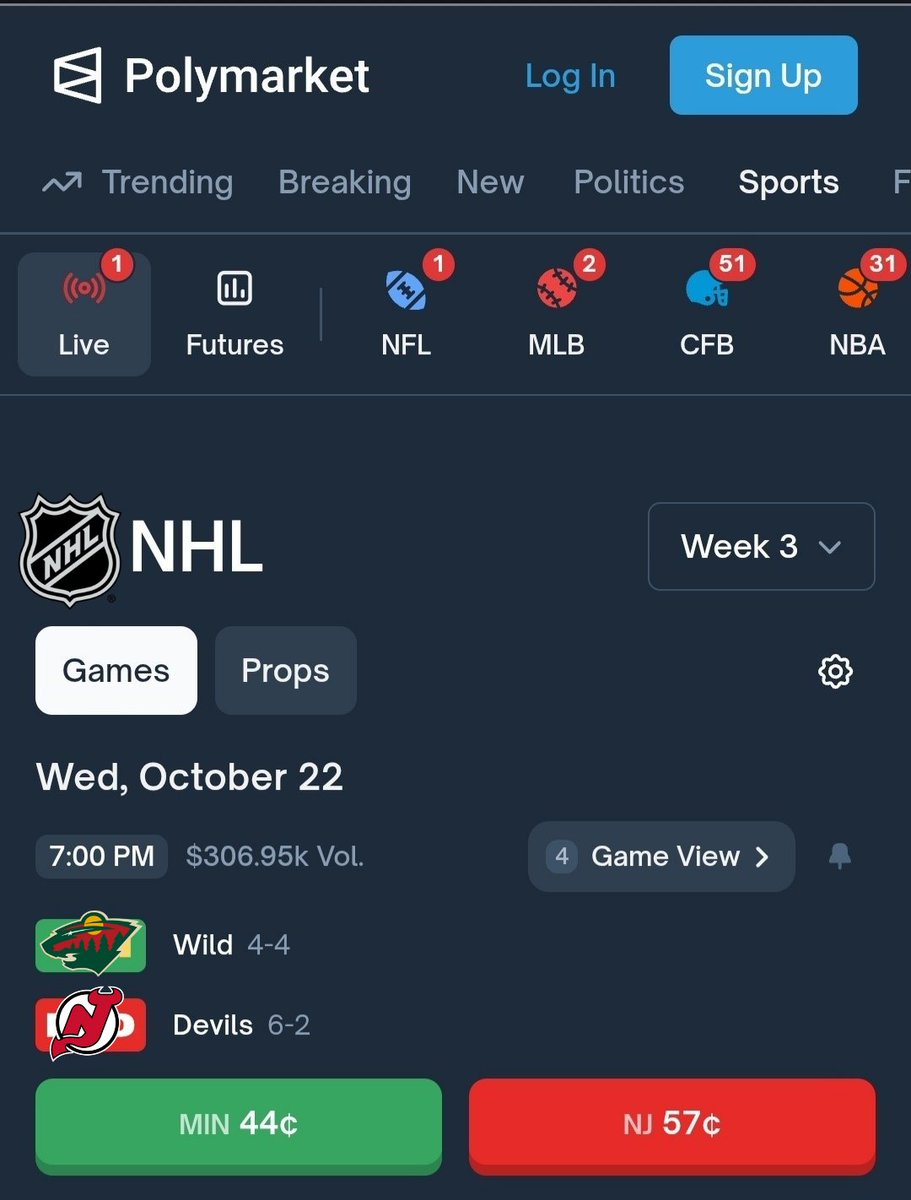 This new look on <a href="/PolymarketSport/">Polymarket Sports</a> is gonna be nice.