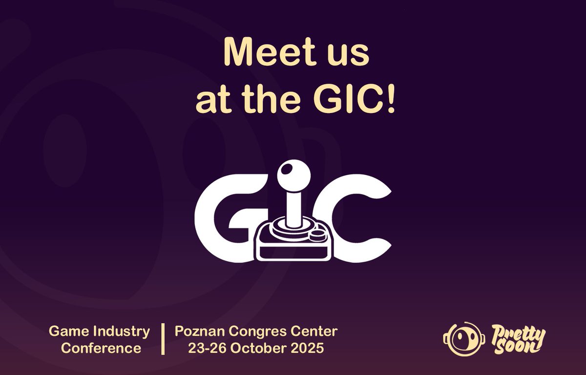 Meet us at Game Industry Conference <a href="/gdcon/">Game Industry Conference</a>!
Come by, say hi, and chat with us at the Pretty Soon booth 👋

See you in Poznań!

#gamedev #indiedev #gic25 #gameindustryconference