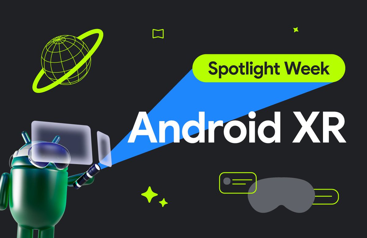 AndroidDev's tweet image. Big things are happening this week with the announcement of the new Galaxy XR!
To support your development journey and ensure you have all the tools and knowledge to start building for Android XR, we’re kicking off the Android XR Spotlight Week! Follow along with us as we…