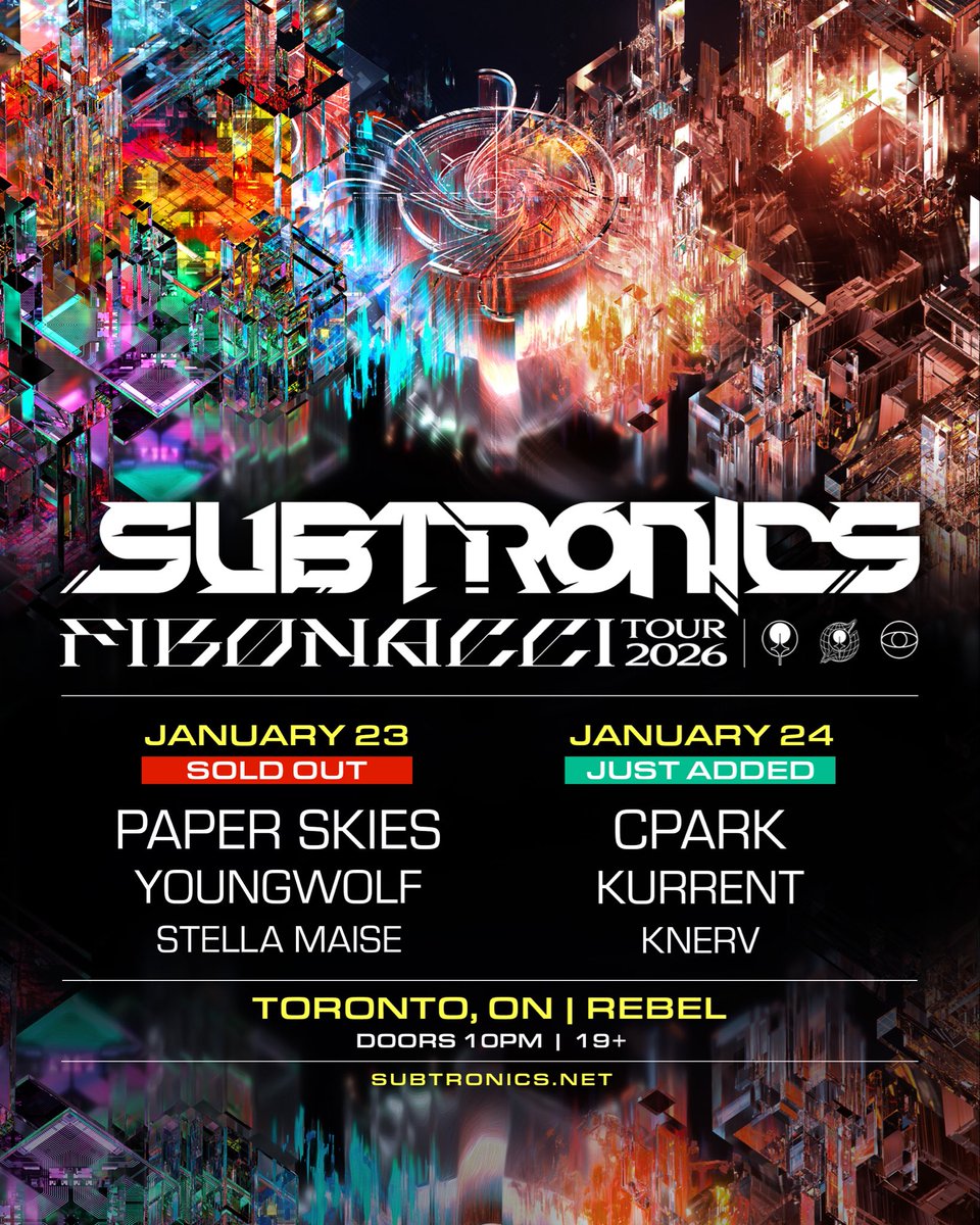 hey so this is INSANE 😭🩶

main room debut at REBEL in toronto supporting <a href="/Subtronics/">✨SUBTRONICS✨</a> on this stacked lineup to kick off 2026 🙌🏻  beyond stoked for this one!!