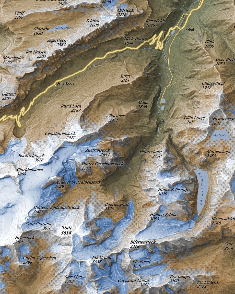 verygoodmaps's tweet image. Map of Glarus, Switzerland. 

#Switzerland #Alps #Cartography