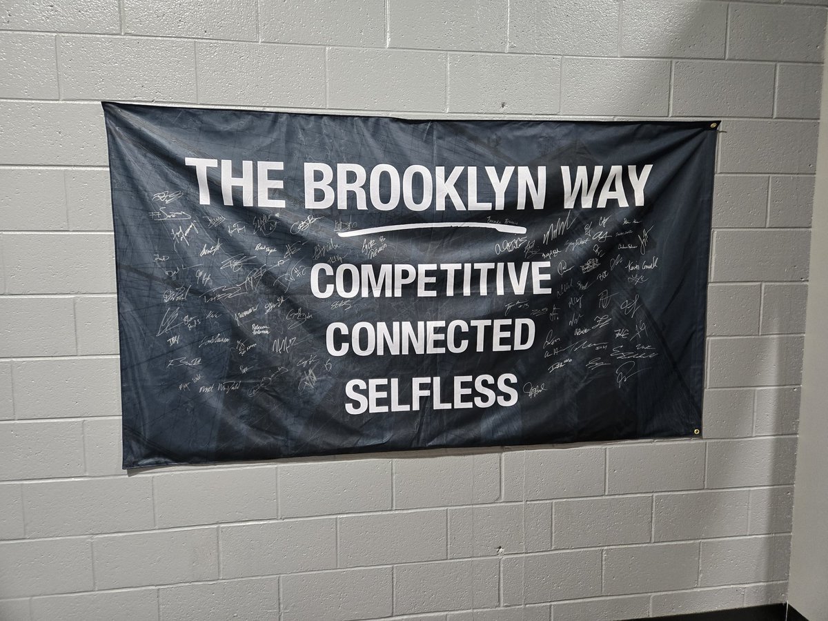 #Nets planting their flag with a banner outside visitor's locker room at Spectrum Center. 