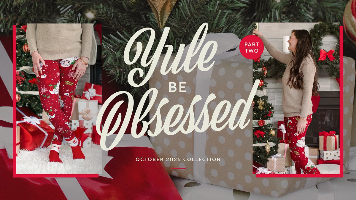 The magic starts here🎄✨
From cozy nights by the fire to matching Christmas morning moments, our Yule be Obsessed collection was made to carry you through every memory of the season! 

Shop now: sweetlegs.ca/collections/new