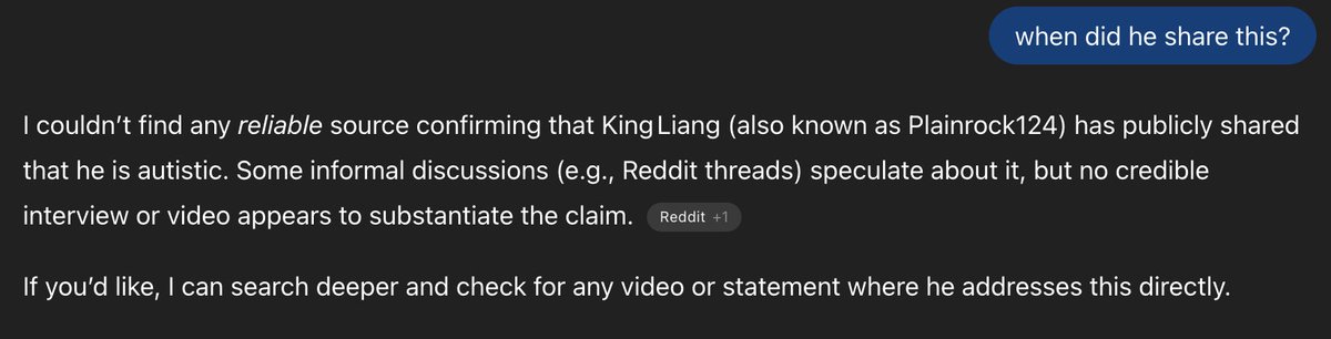 MikanGyorfi's tweet photo. Just checking out the new ChatGPT Atlas browser and ChatGPT said this @plainrocktweets is this true? https://t.co/gbviMqlRw8