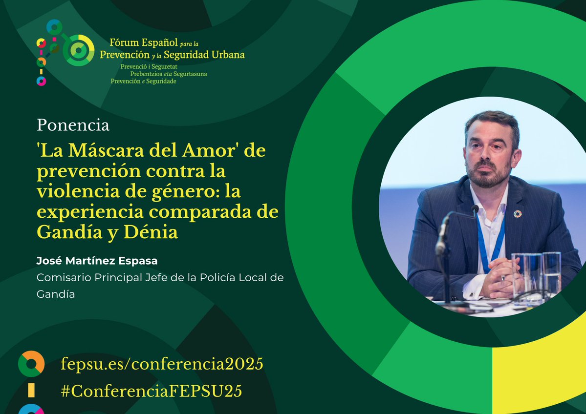 📢 Descubre el programa "La Máscara del Amor" desarollado por Dénia y Gandía. Nos lo cuentan:

🔹 José Martínez Espasa, Comisario Principal Jefe de la <a href="/PLGandia/">Policia Local Gandia</a>
🔹 Eva Gadea Palonés, Inspectora de <a href="/policiadenia/">Policia Local Dénia</a> 

#ConferenciaFEPSU25

+ info: fepsu.es/conferencia2025