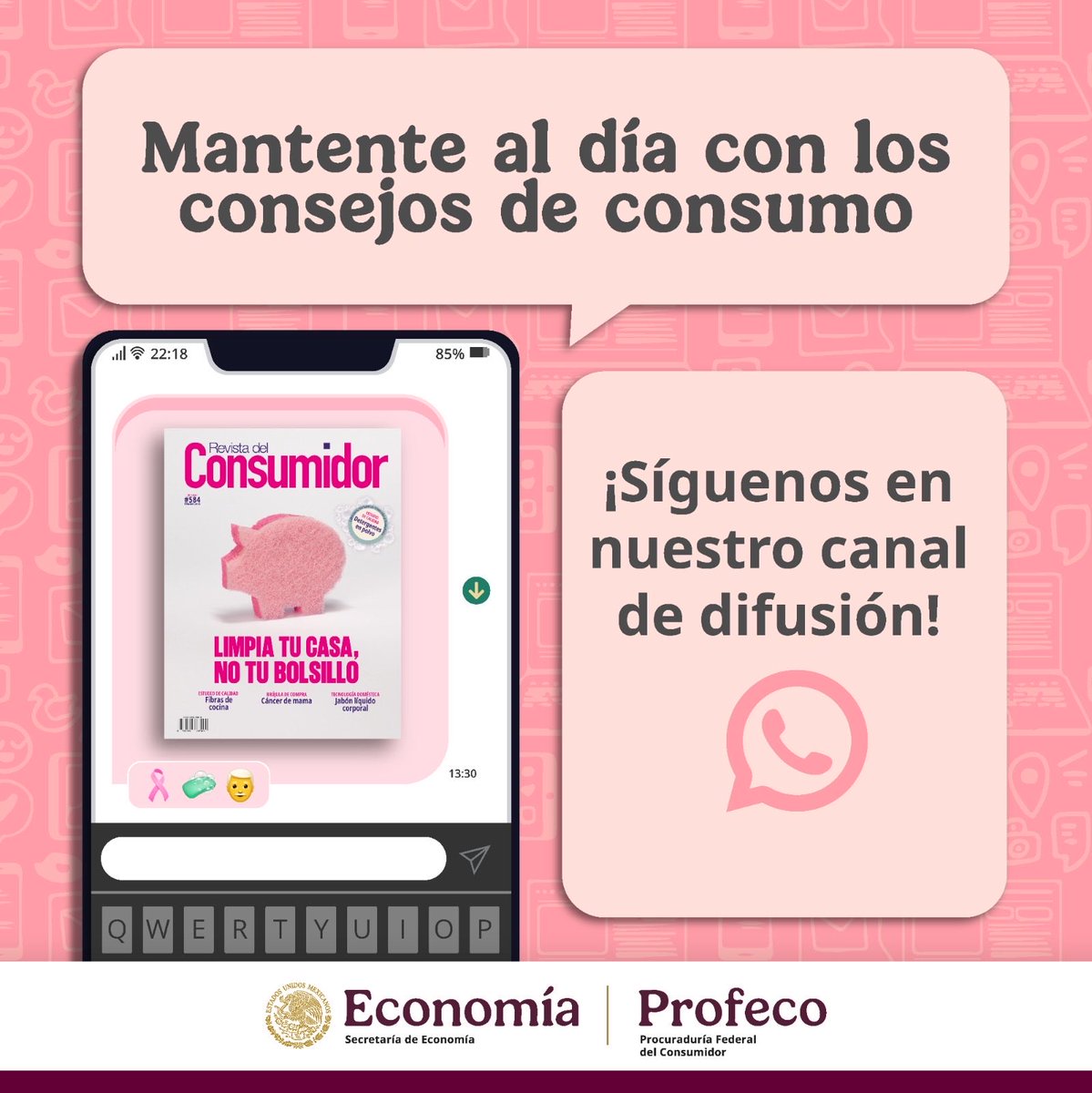 ¡La <a href="/Profeco/">Profeco</a> está en WhatsApp! 

Únanse a nuestro canal de difusión y entérense de todas nuestras noticias, alertas y consejos para hacer un consumo responsable. 

📲 Acá el link: whatsapp.com/channel/0029Vb…