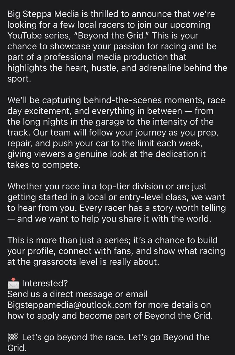 BigSteppaMedia's tweet image. 🚗 Now Casting Local Drivers for an Exciting New YouTube series! 🎥

 #Racing #Nashville #MiddleTN