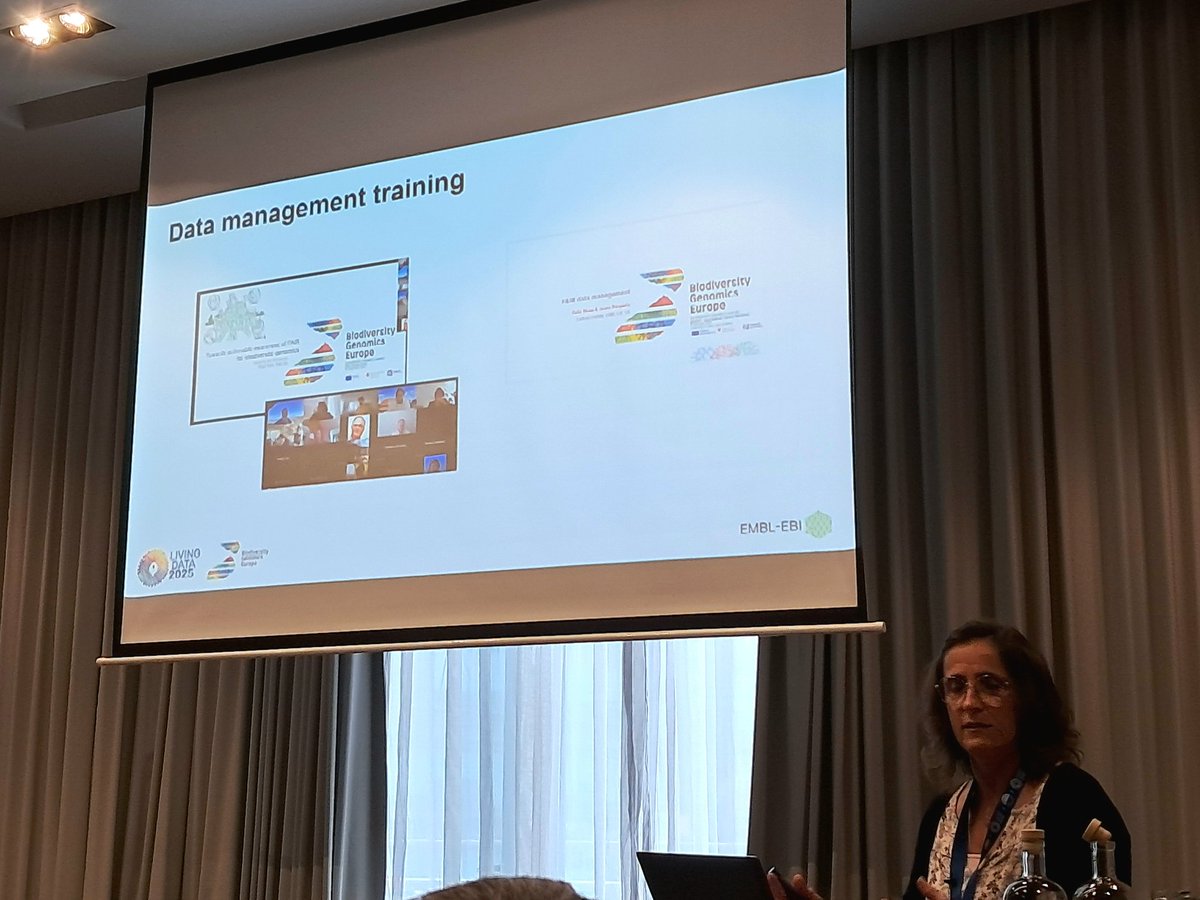 Joana Pauperio from ebi presents <a href="/BioGenEurope/">Biodiversity Genomics Europe (BGE)</a> results at #LivingData2025 including FAIR training and research data management