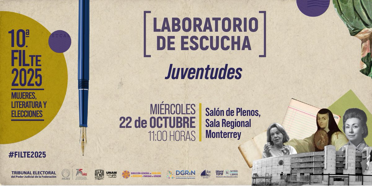 📢 #TE invitamos a seguir de cerca la transmisión en vivo del "Laborartorio de Escucha". 
#FILTE2025
🔗youtube.com/watch?v=GzBu_N…