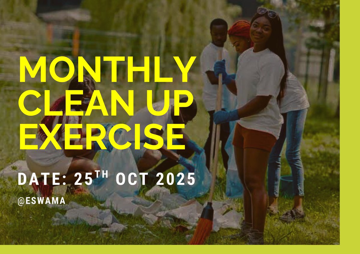eswama1's tweet photo. Ndi Enugu.
Donโt forget our monthly clean up exercise come up on 25th of October.
Please inform others .
#Eswama https://t.co/tVdURnZ9Hr