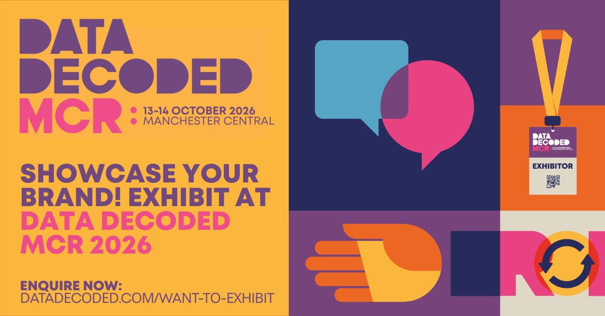DataDecoded_HQ's tweet image. 🚀 Planning for #DataDecodedMCR 2026 is already in motion — and we’re inviting forward-thinking brands, technology innovators, and solution providers to showcase their expertise at next year’s event.

📅 13-14 October 2026 / @mcr_central 

Enquire today: datadecoded.com/want-to-exhibi…