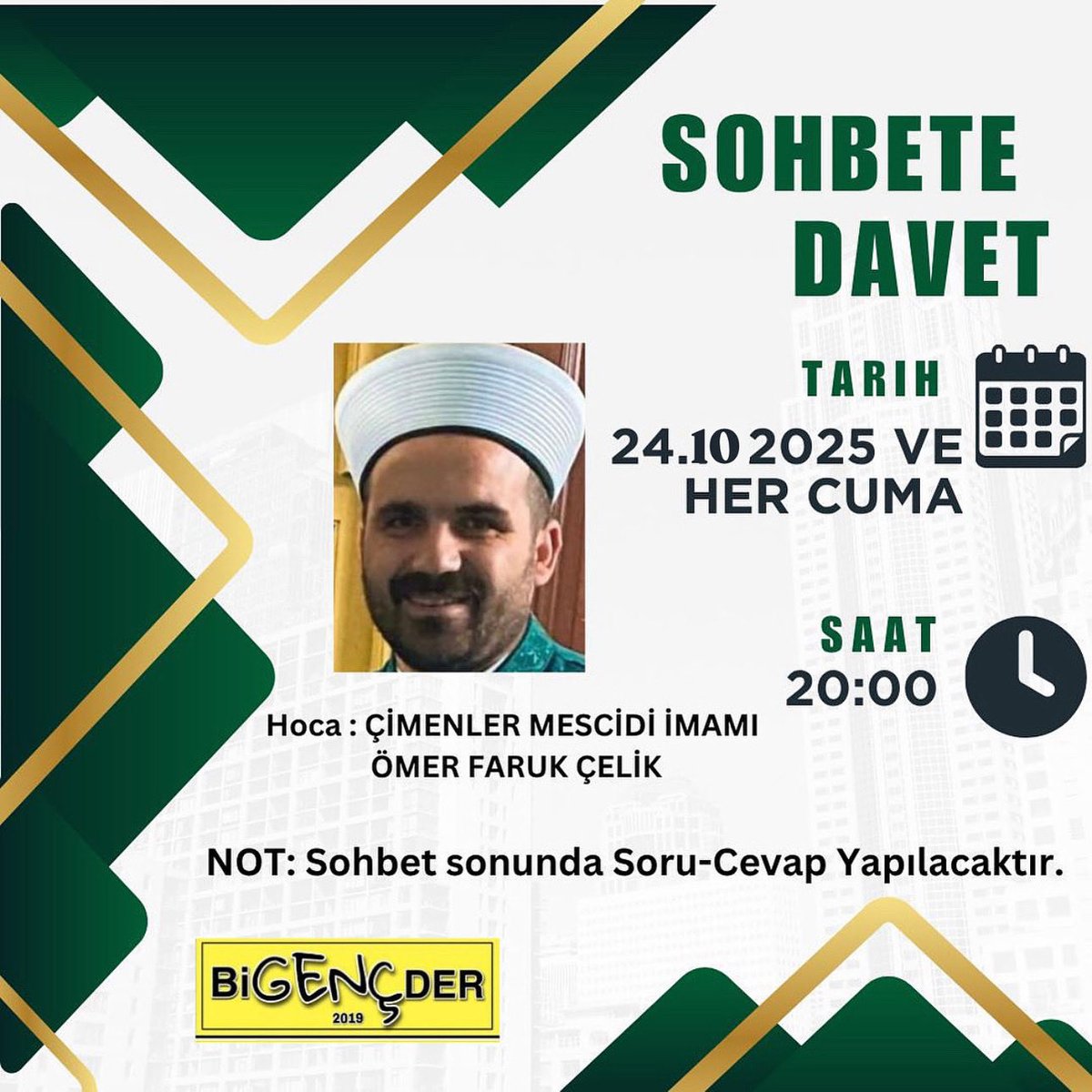 Her Cuma Derneğimizde Gerçekleştireceğimiz Sohbetimize Davetlisiniz.

Adresimiz 📌 Sultan Selim Mahallesi Bereket Sokak No:9/C KAĞITHANE/İSTANBUL