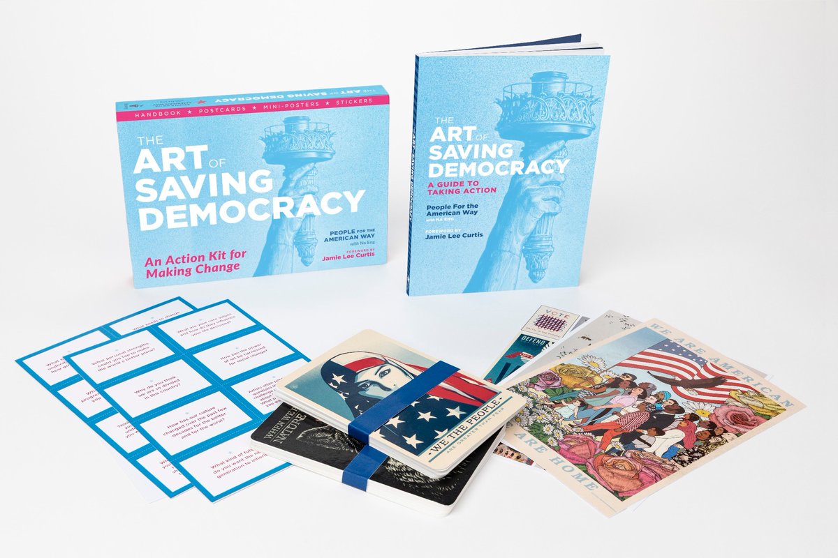 We wrote a book!

And added stickers.

And then added posters.

And conversation starters.

And @obeygiant and <a href="/jamieleecurtis/">Jamie Lee Curtis</a> and @carriemaeweems and Roy Lichtenstein and 2 dozen of the other greatest American artists.

Who wants an action kit?