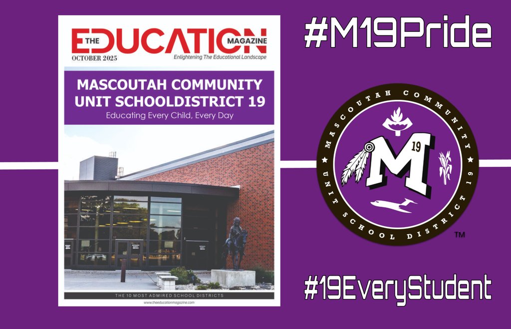 MSD19 is featured as one of "The 10 Most Admired School Districts" in October's issue of The Education Magazine. Read the full article at theeducationmagazine.com/mascoutah-comm…

#M19Pride #19EveryStudent