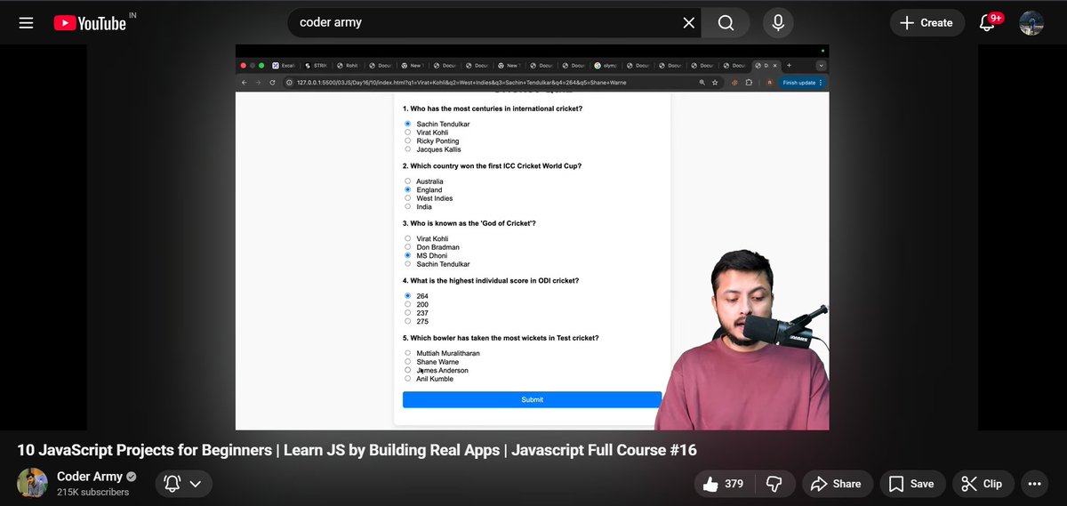 Gaurav27Spark's tweet image. 🧠Day 31: 10 JS Projects for Beginners🚀
✨Learn JS by building real-world apps
1️⃣ Quote Generator
2️⃣ Color Changer
3️⃣ Love Calculator
4️⃣ Tax Calculator
5️⃣ Digital Clock
6️⃣ Countdown Timer
7️⃣ Astrology App
8️⃣ Clicker Game
9️⃣ To-Do List
🔟 Quiz App
#JavaScript #WebDev @rohit_negi9