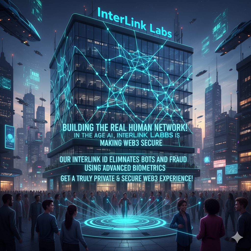 BiruEgn's tweet image. Building the Real Human Network! In the age of AI, InterLink Labs is making Web3 secure. Our InterLink ID eliminates bots and fraud using advanced biometrics. Get a truly private &amp;amp; secure Web3 experience! #InterLinkLabs #InterLinkID #Web3 #ProofOfHumanity