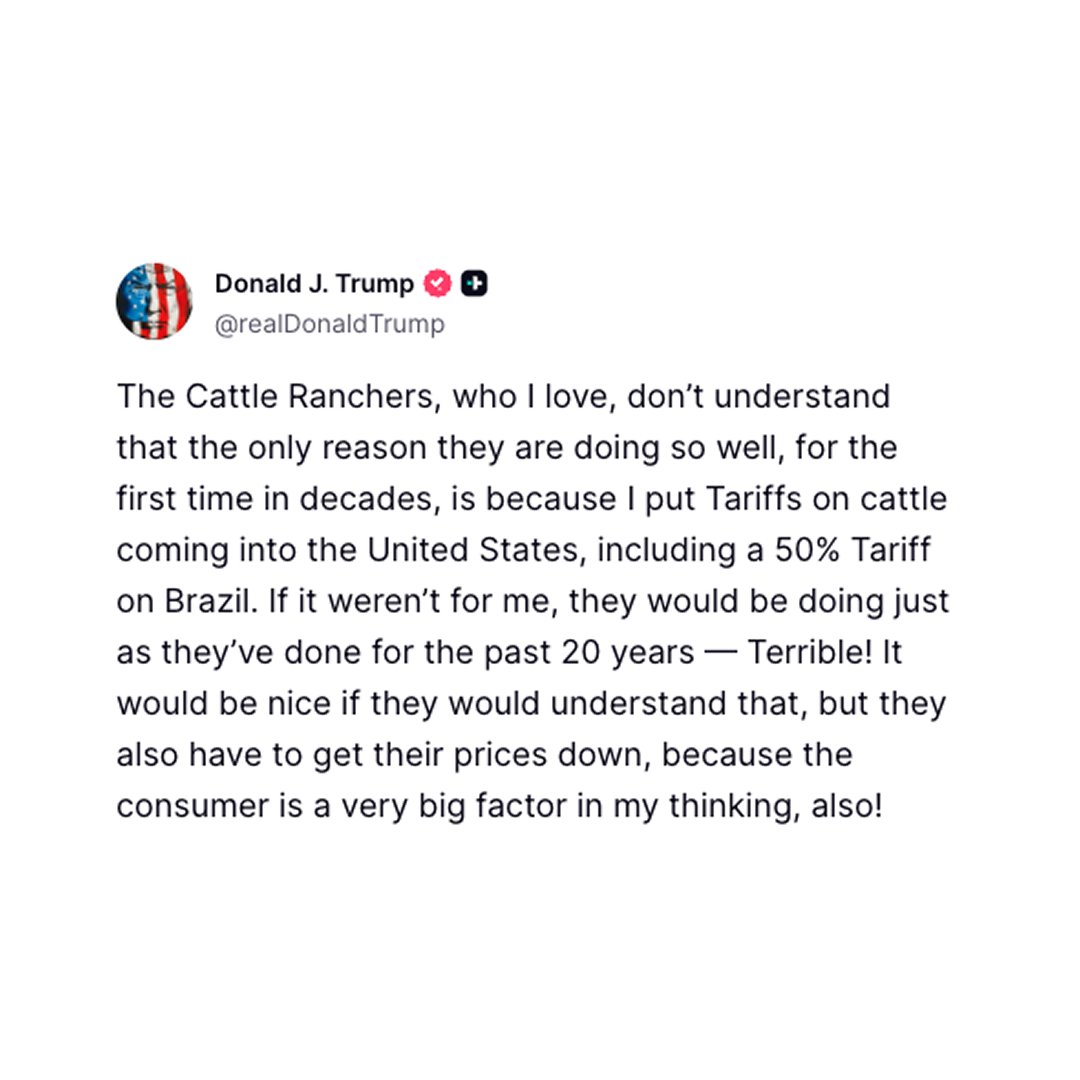 Trump suggests American cattle ranchers upset by his decision to import Argentinian beef should be more grateful for him