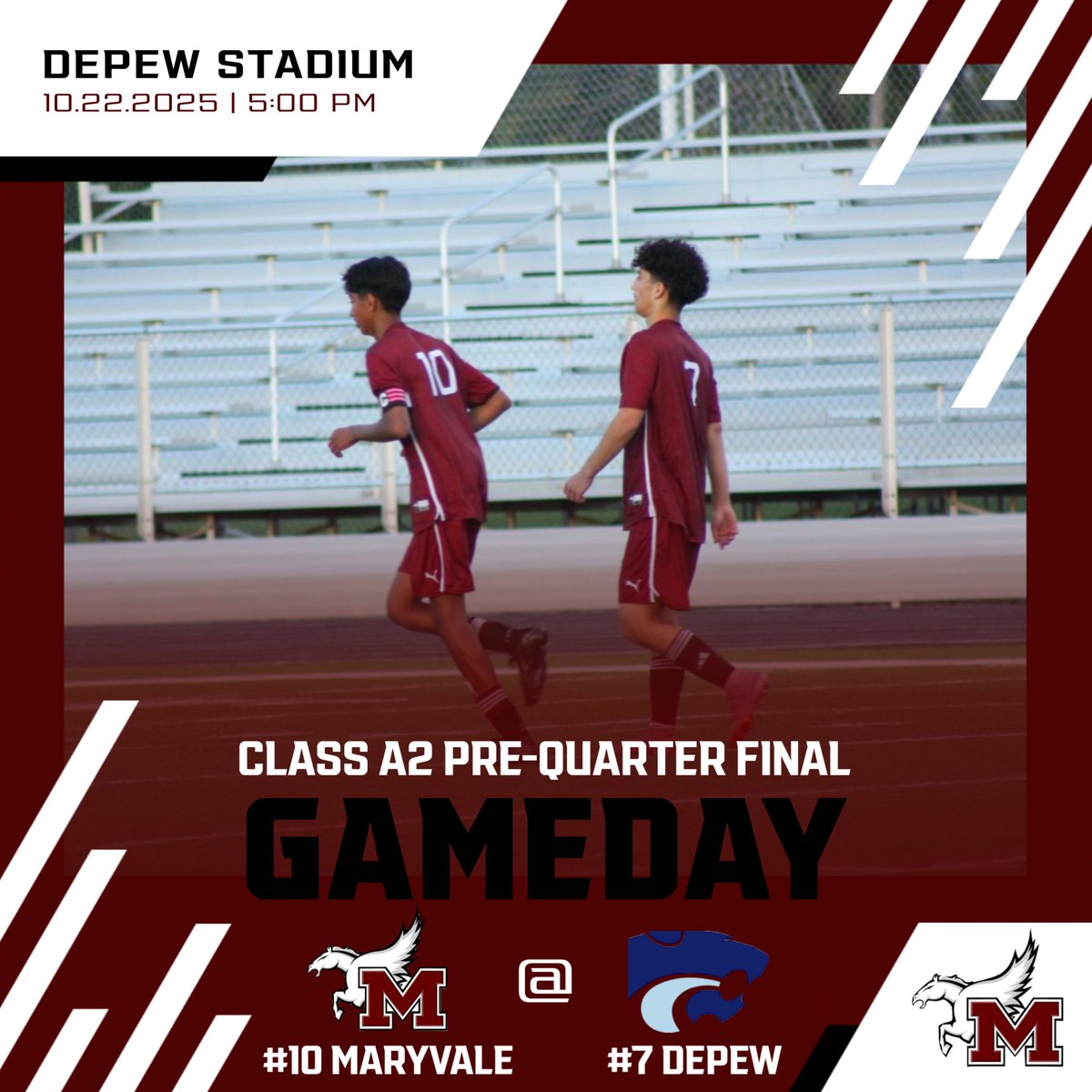 MaryvaleSoccer's tweet photo. We begin our sectional run with a Pre-Quarter Final matchup at Depew at 5:00. Bundle up and bring your umbrellas! #GoFlyers https://t.co/SK2uFWESv1