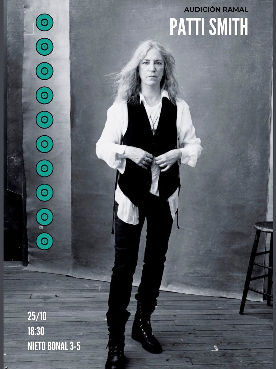 Ya falta poco para este monografico que dedicaremos a la gran PATTI SMITH. Este sábado a las 18:30 h. Ponente: Sara. Contigo.
