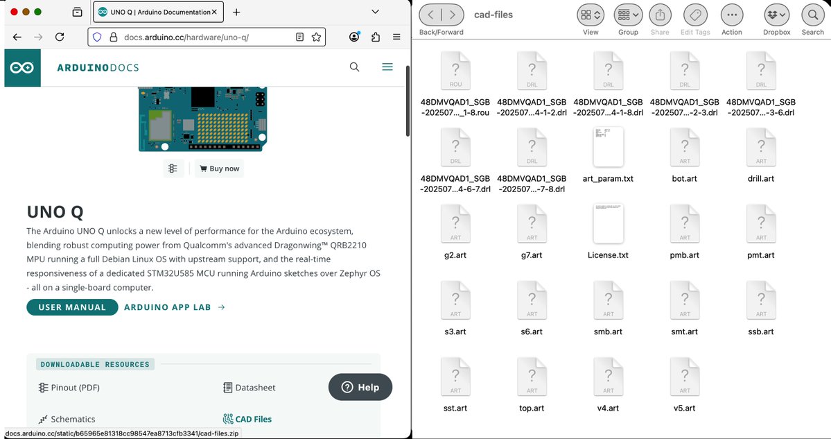 ptorrone's tweet image. Looks like @arduino 's @Qualcomm Q board - off to a closed start. advertised as open-source, it's not - the "CAD Files" are not the editable design files like other open-source arduino products which say "open-source" ... @fviolante also see - forum.arduino.cc/t/uno-q-and-op… ... what are…