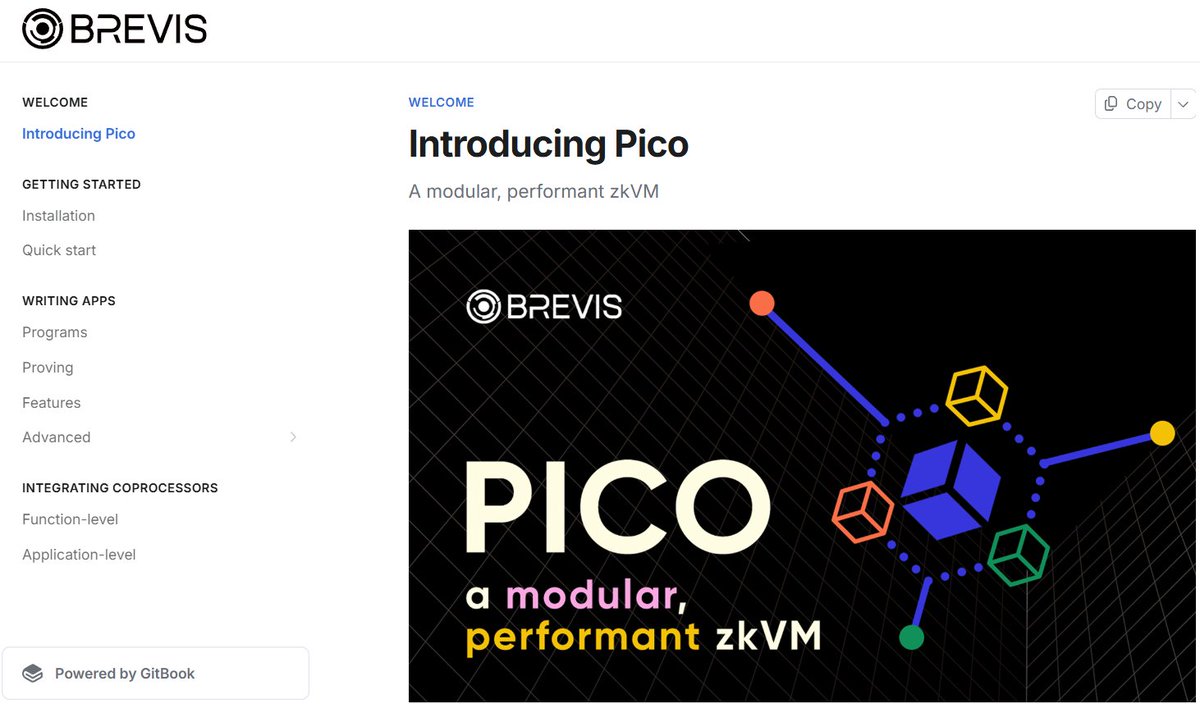 🤔 What can u do with <a href="/brevis_zk/">Brevis</a> ⁉️ 
🔛 Drawing on the innovative "glue-and-coprocessor" architecture, Pico (zkVM) fuses the efficiency of specialized circuits with the adaptability of a general-purpose zkVM. 
🎗️ This unique design empowers you to craft tailored proof systems