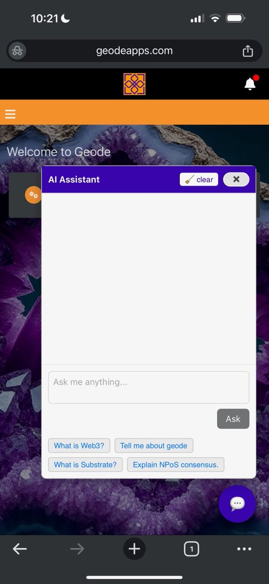 GeodeChain's tweet image. Shoutout to Ziyang and Alison who built the beta version of Geode's My Agent personal AI agent at @GeodeChain !! This agent will get even more capable over time!