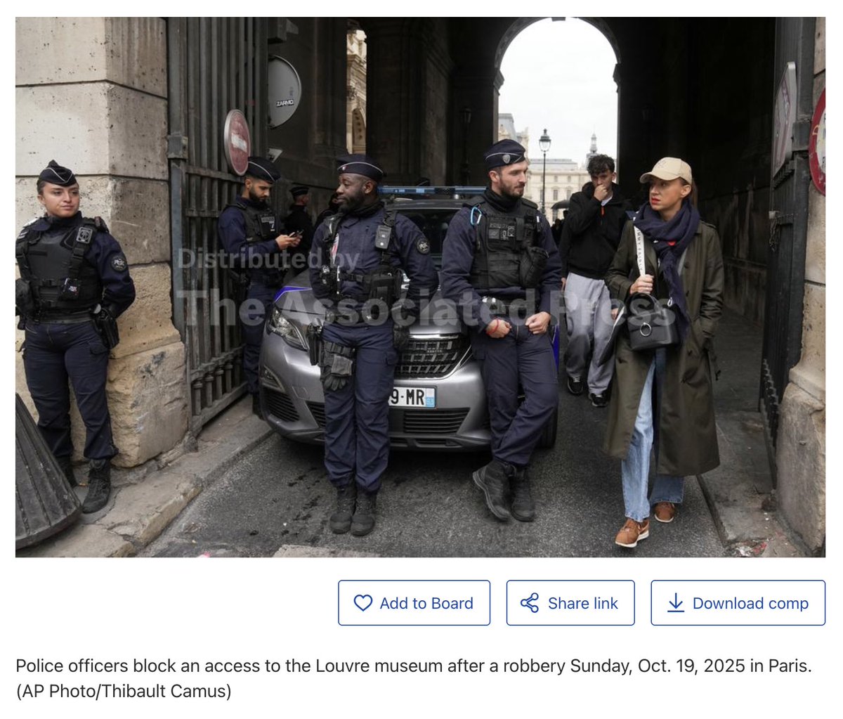 I hate to ruin a good joke at the expense of the French, but there is no indication from the AP that this man is actually a detective and other photos taken at the same time show lots of random people standing there