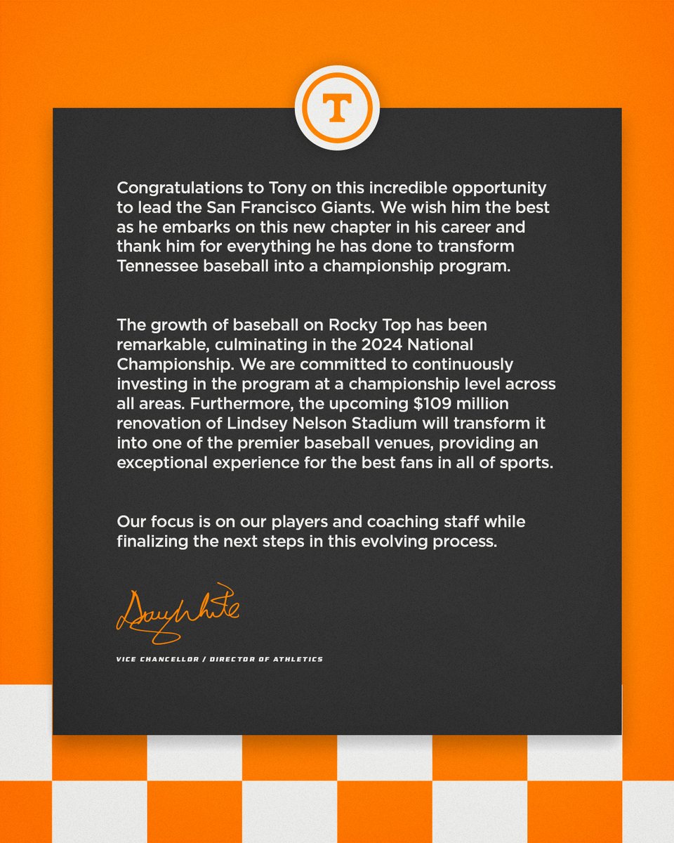 Vol_Sports's tweet image. A Volunteer legend 🧡

Congratulations, Tony!