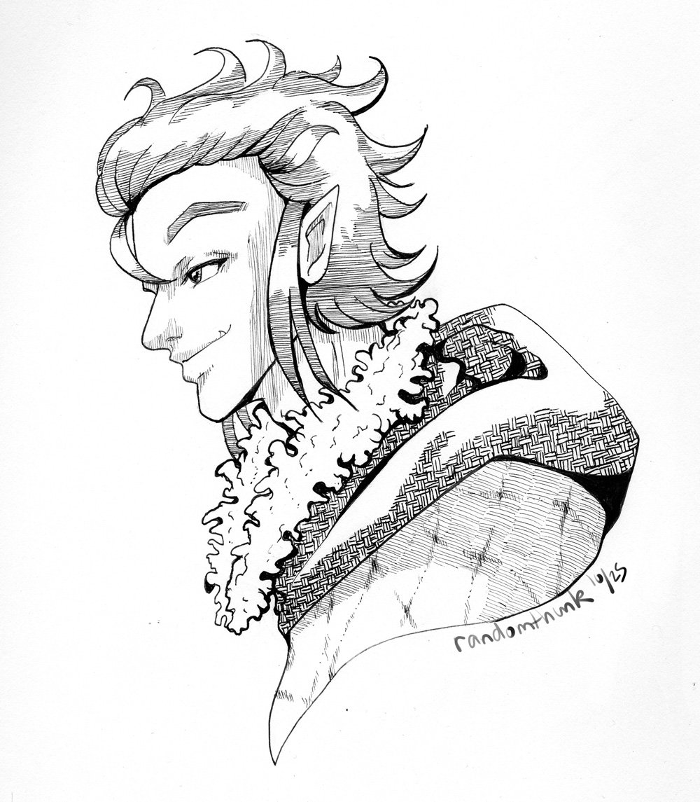 Kataoi's tweet image. Dob! It's Dob. Nothing really much more than that other than to prove I can still draw. And ink. #Oxventure #Inktober2025