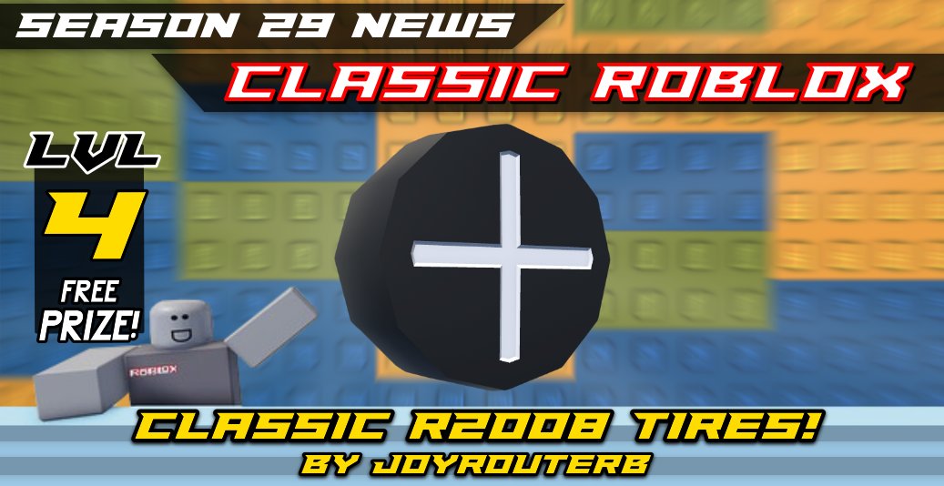 badimo's tweet image. New Season 29: Roblox Classic launches Friday!

💣 LVL 2: Retro R Wing! By lolbob5551!
💥 *LVL 3: Beloved Wardrobe! By @SpeedQue3n!
💣 LVL 4: R2008 Tires! By @JoyrouteRB!
💥 *LVL 5: Truss Rims! By @SpeedQue3n!

[Tweet 1 of 3] Loading...