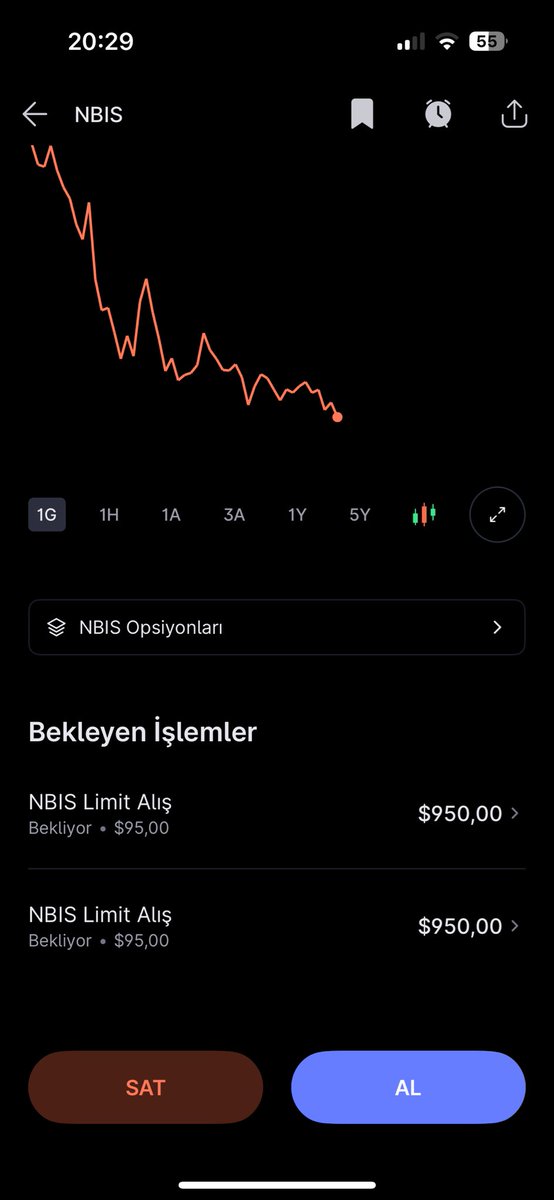 Devamlı almaktan 95$’a 2 kere emir girmişim. Aldıkça da düşüyor mübarek.🤣 $nbis