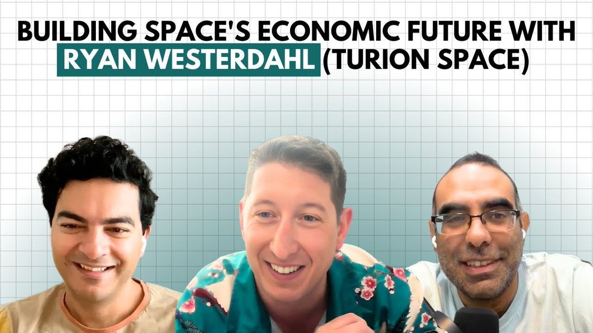 From SpaceX to anomaly resolution, asteroid mining, and sci-fi-fueled culture—Ryan Westerdahl breaks down how Turion is building the infrastructure for a scalable space economy.

Listen: youtube.com/watch?v=NNeJuM…