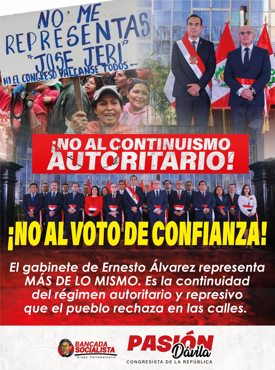 Este gabinete no es de cambio ni de consenso, es la prolongación del gobierno de Dina Boluarte, maquillado con otros rostros, pero con las costumbres de siempre.