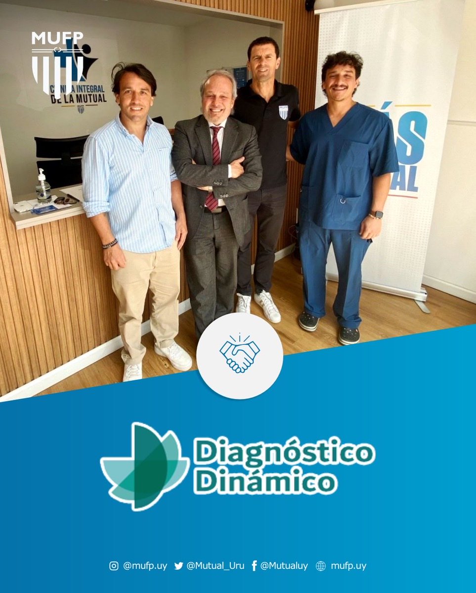 🆕 𝐍𝐔𝐄𝐕𝐎 𝐂𝐎𝐍𝐕𝐄𝐍𝐈𝐎

Firmamos un acuerdo con @diagnostico_dinamico 🤝
Gracias a esta alianza, la Clínica Integral de la Mutual accede a beneficios exclusivos para la realización de resonancias y ecografías, fortaleciendo la atención médica de nuestros futbolistas.
📲