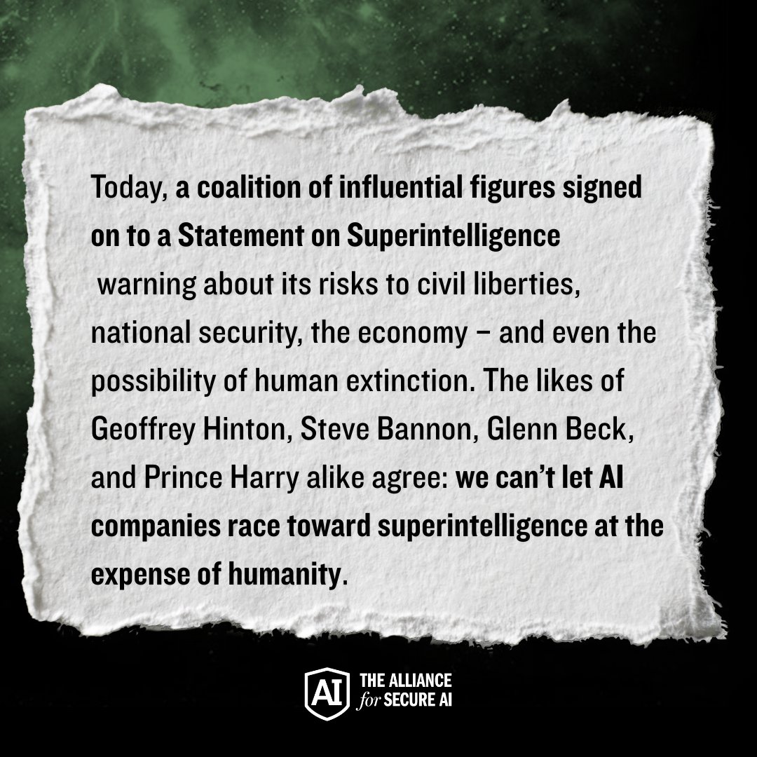 People, no matter their political affiliation or background, are truly concerned about the effects superintelligence will have on our world. As Big Tech rapidly develops advanced AI, it is important that regular people know what is at stake in the so-called AI 'arms race.'

Read