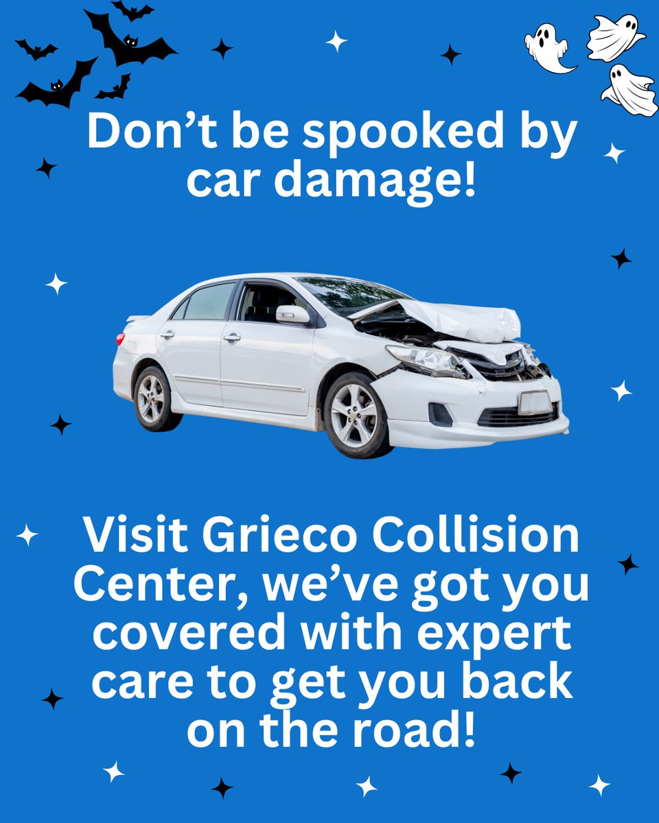 It might be spooky season, but that doesn't mean you need to be spooked by car damage.

Book your appointment today: tinyurl.com/3v9zht9t