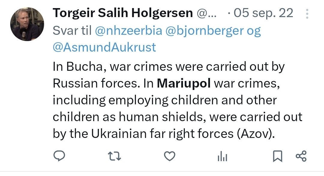 JohnFaerseth's tweet photo. Skriver om jævelskapen som fortsatt pågår i Mariupol, og vil bare minne om dette sjarmtrollet. https://t.co/rq7GWV4wAW