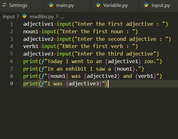 vvv_cube0's tweet image. Day 1 of #100DaysOfCode
I’m excited to start learning Python as a first-year engineering student! 🐍
Today, I covered basics like variables and user inputs and created a simple Mad Libs game! 😄
I’ll share my progress each day as I improve! 💻
#100DaysOfCodeChallenge