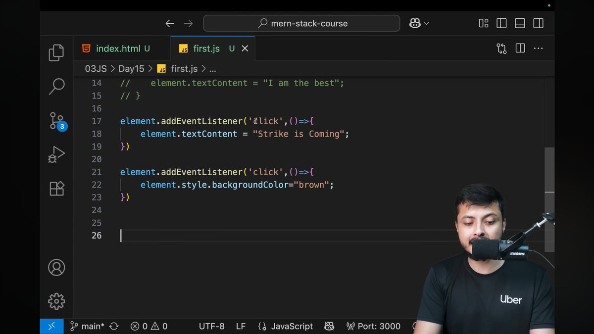 imohammadayan's tweet image. 🖱️ Day 30/365 – JS Events & Handlers
Today I learned:
🔹 Handling user events (click, input, etc.)
🔹 Using addEventListener()
🔹 Event bubbling & capturing
💡 Key takeaway: Events make websites alive & interactive!
#100DaysOfCode #JavaScript #MERNStack #WebDev #GenerativeAI