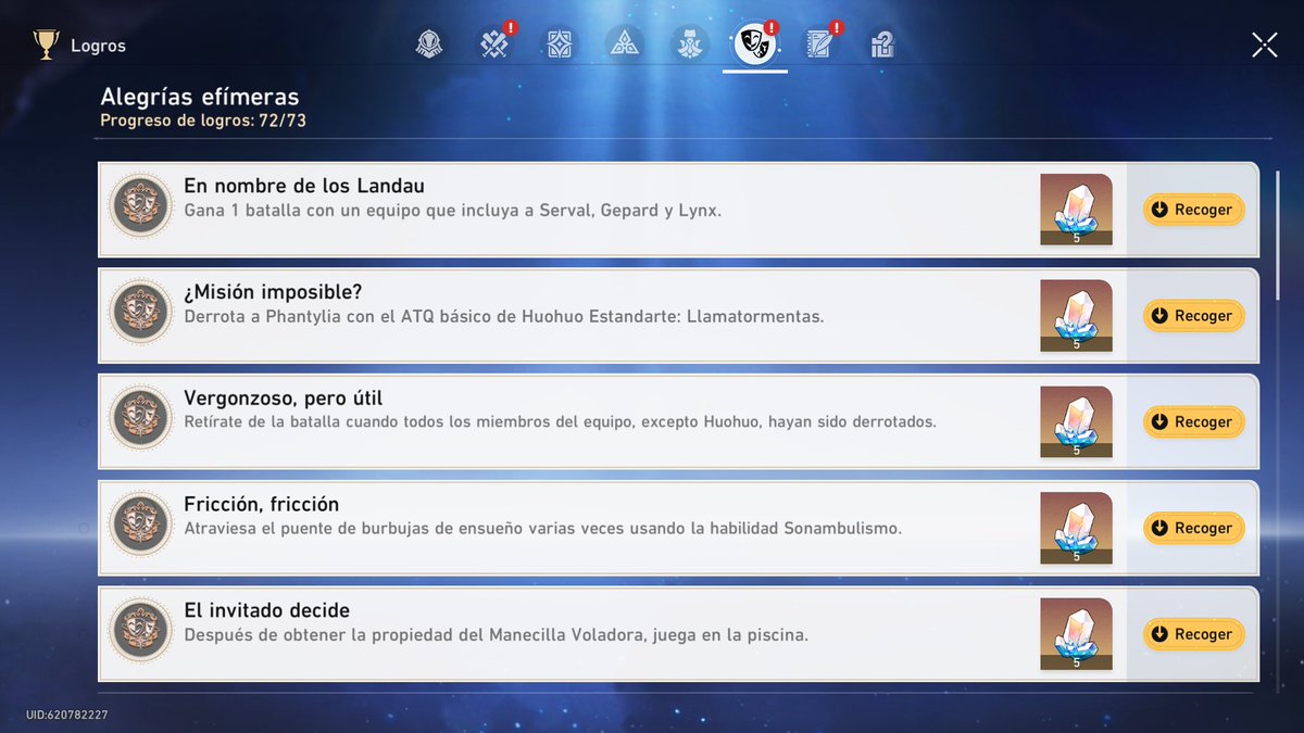 Encontré una pagina para ver los logros ocultos en hoyolab y bueno...