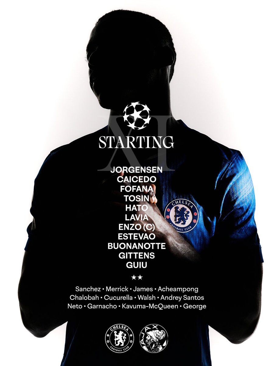 ChelseaFC's tweet image. Your Chelsea side tonight. 📝

#CFC | #UCL