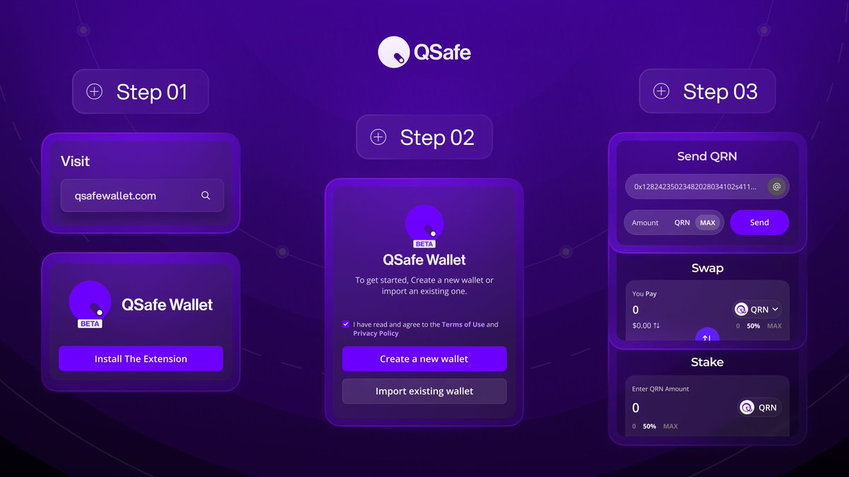 QSafe Wallet is powered by post-quantum cryptography, protecting your keys long before quantum computers arrive.

And it's compatible with all major EVM chains.

Here’s how to get started 👇