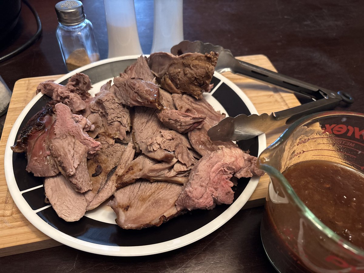 My first attempt at a whole leg of lamb and it did not disappoint. Mmm so so good.