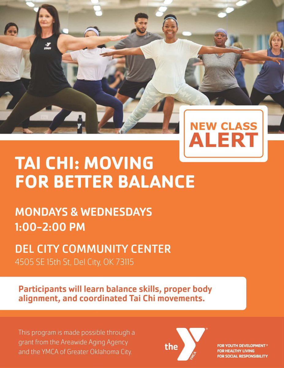 DcokGov's tweet photo. Get moving with NEW classes offered at the Huey Long Community Center! Tai Chi @ 1PM (M & W) followed by Chair-Based Strengthening. Classes are FREE to attend.
What are you waiting for?
#lunchbreakworkout #workout #strengthening #taichi #ymca #community #delcityok #oklahoma https://t.co/4YlwpVcwUf