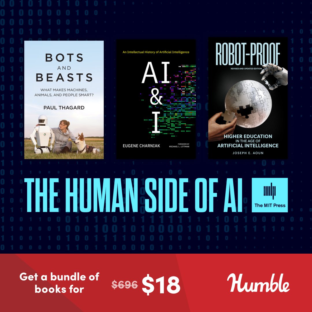 penguinrandom's tweet image. Explore the Human Side of AI with @mitpress’ latest @humble bundle, featuring 32 books about the future of artificial intelligence—and what it means for you. Purchases support charity🤍📚 bit.ly/themitpress