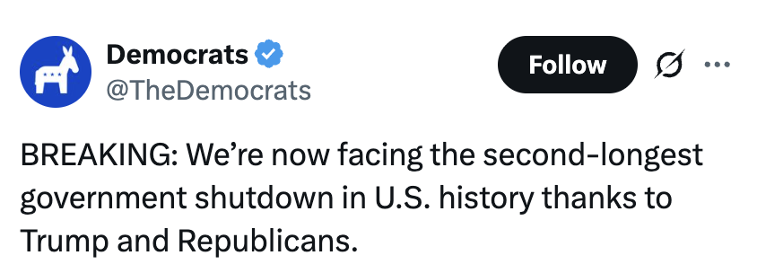 libsoftiktok's tweet image. Fact: Democrats have voted AGAINST ending the shutdown 11 TIMES.

Democrats doing what they do best... LYING