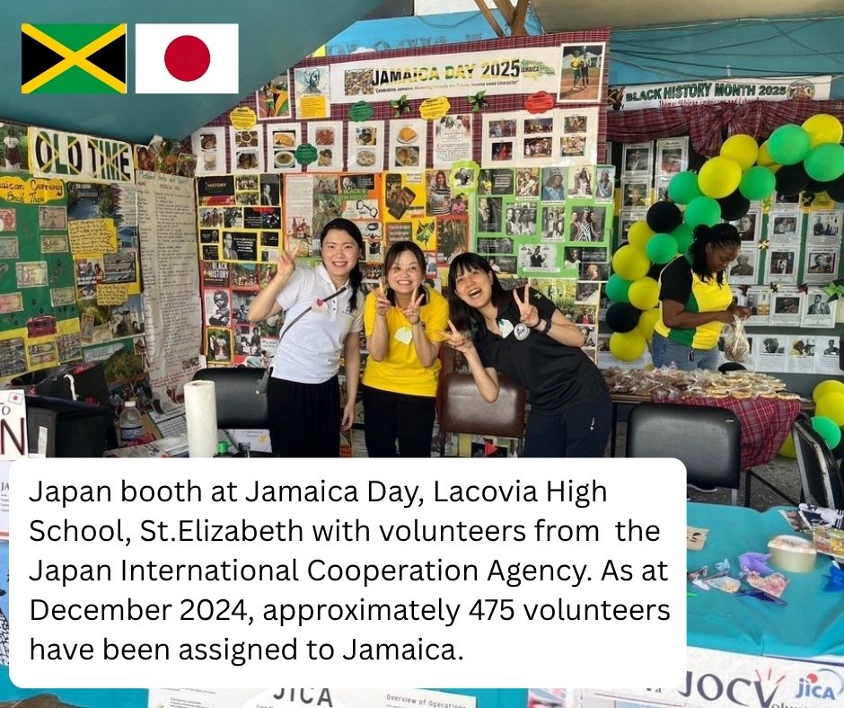 Japan International Cooperation Agency volunteers at the Jamaica day held at Lacovia High School. As at December 2024, approximately 475 volunteers have been assigned to Jamaica. Visit the Government of Japan (Jp) link below for more on the programme: jica.go.jp/english/overse…